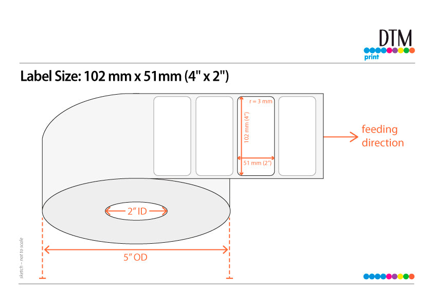 DTM Poly White Matte Advanced 4“ x 2“, 2"/5" Dia
