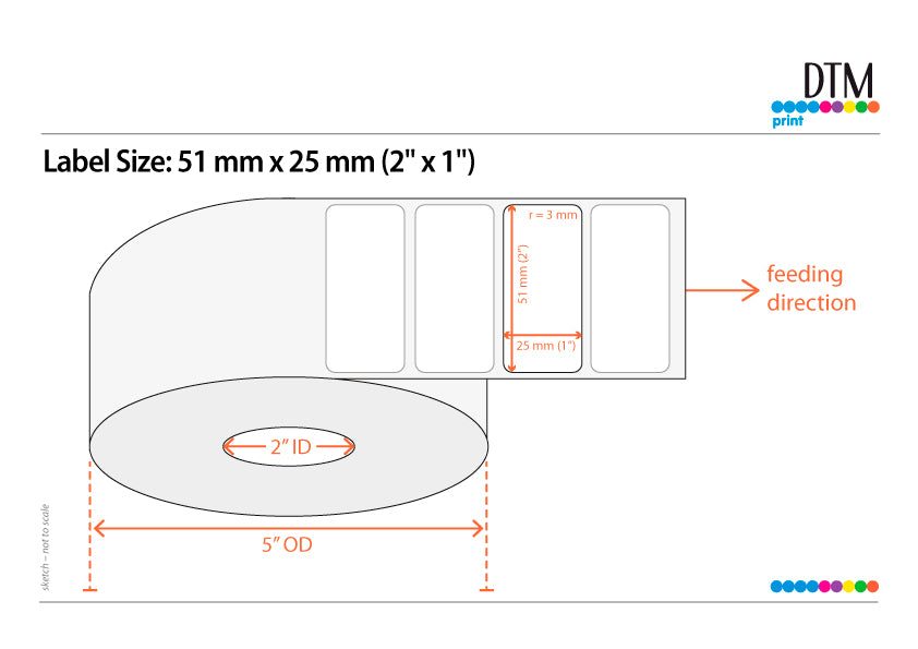 DTM Poly White Matte Advanced 2" x 1", 2"/5" Dia
