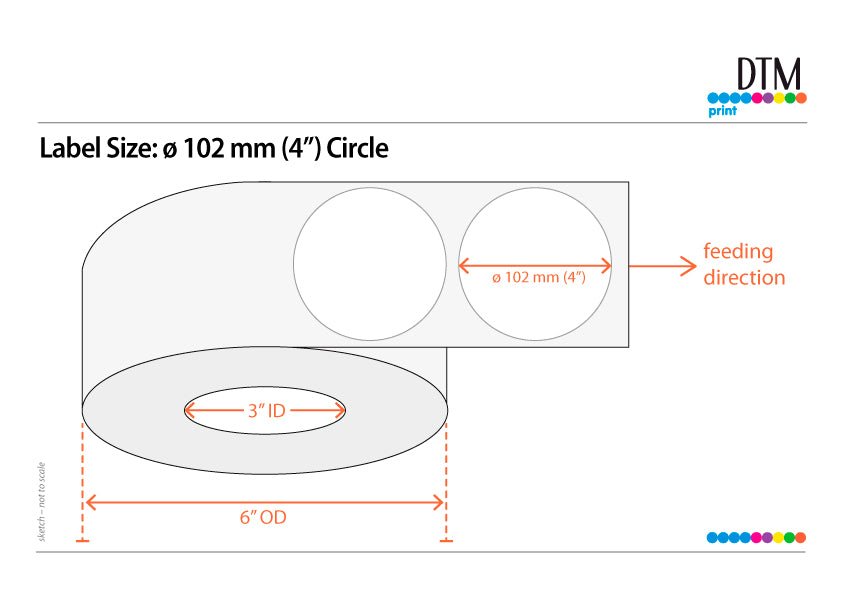 DTM Paper High Gloss 4" Circle ,3"/6" Dia